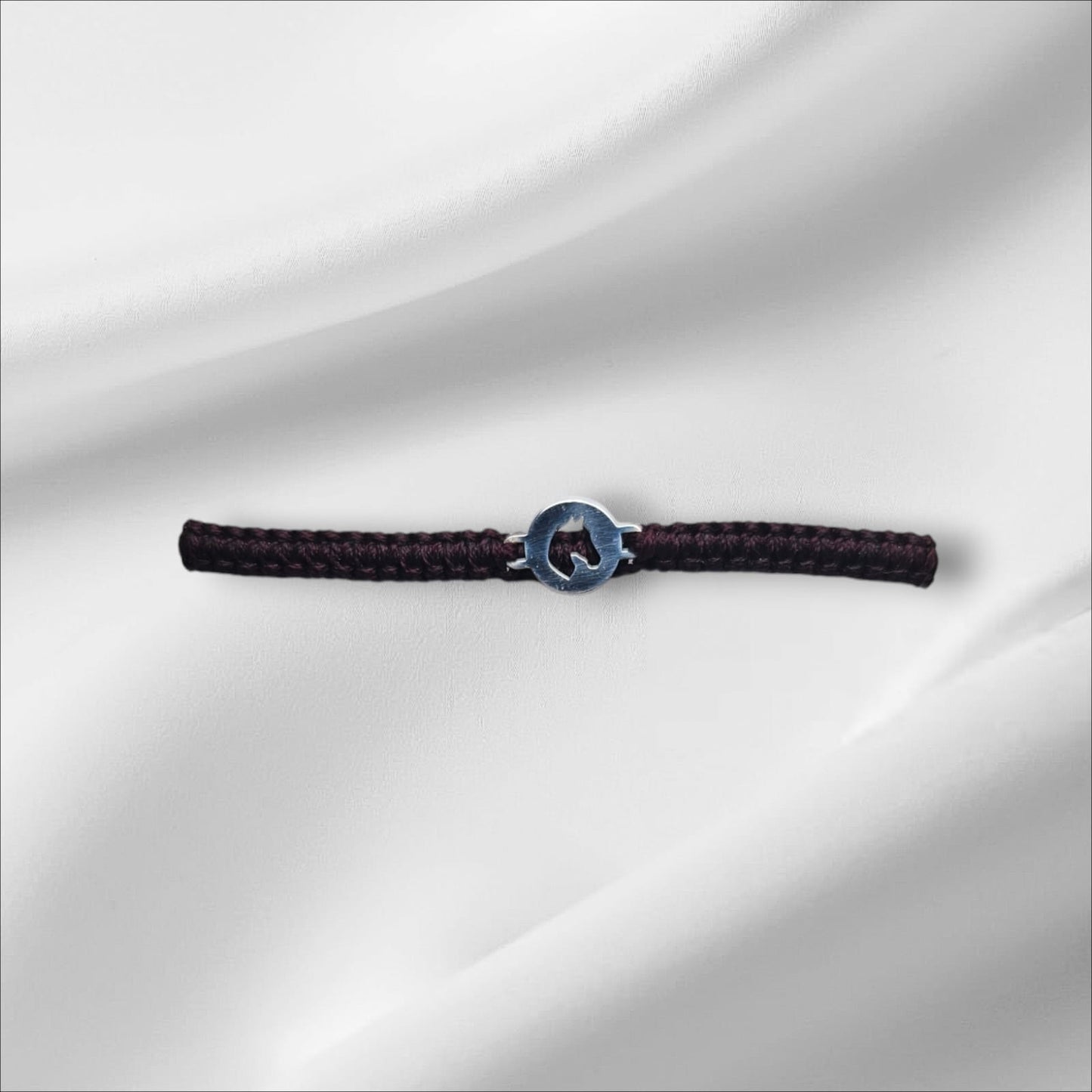 Round Disk Horse Head Cutout Pendant on Wax Cord