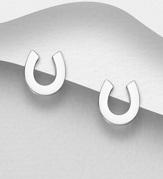 Horseshoe Push-Back Earrings