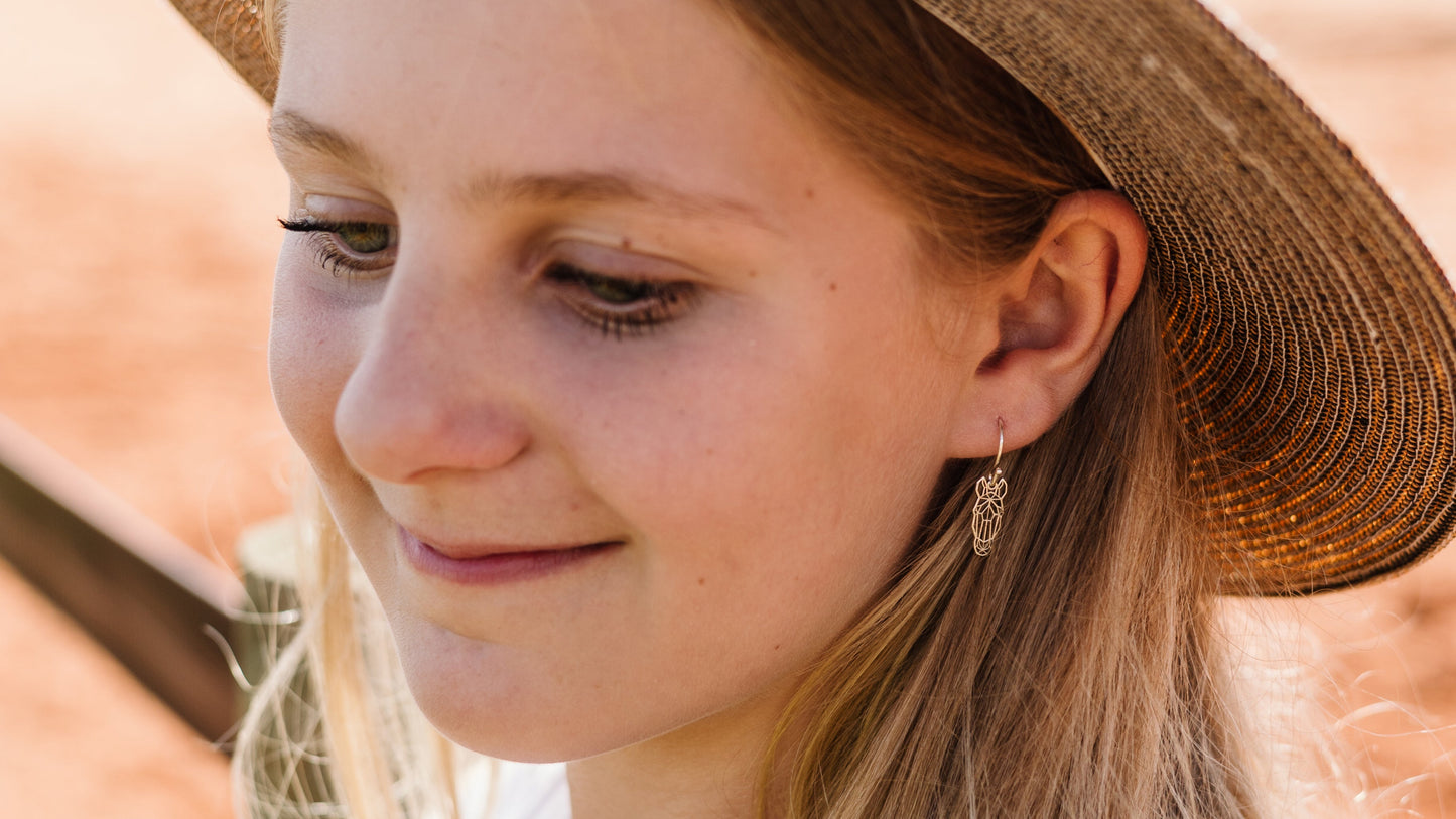 Geometric Horsehead Dangle Earrings