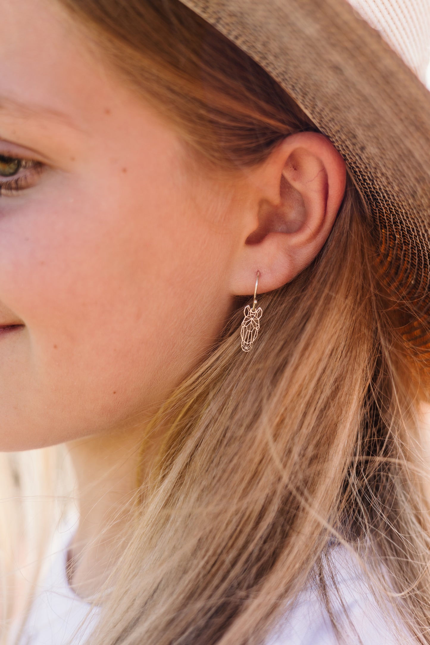 Geometric Horsehead Dangle Earrings