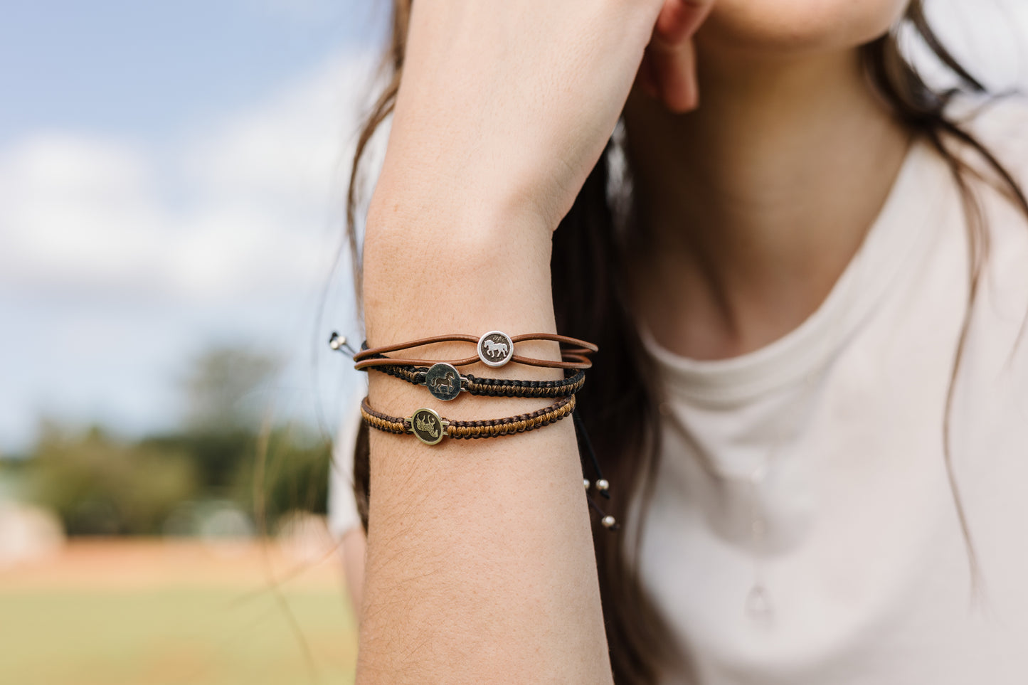 Detailed Horsehead Bead Pendant on Wax Cord