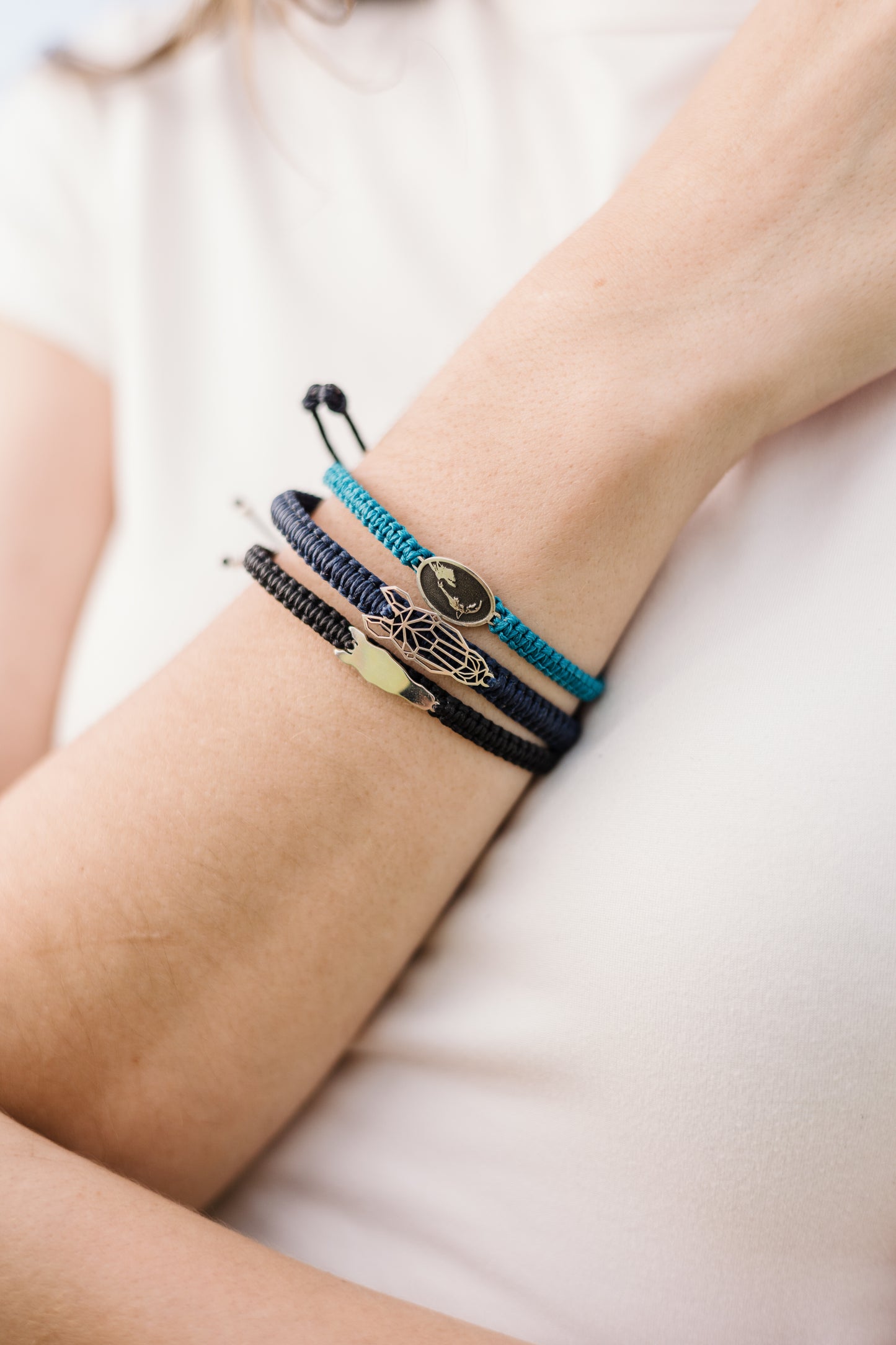 Geometric Horsehead Cutout Pendant on Wax Cord