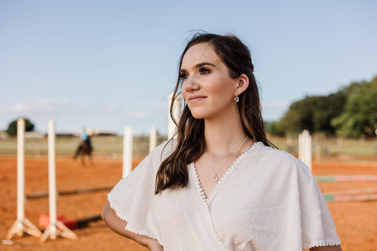 Argentium Silver Solid Cast Stirrup Pendant with Amazing Detail on Sterling Silver Chain