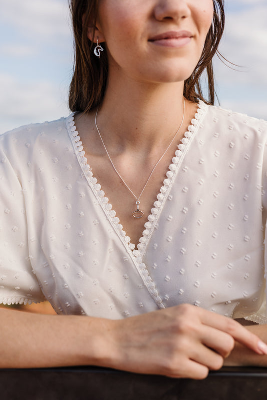 Argentium Silver Solid 3D Cast Bit Pendant on Sterling Silver Chain