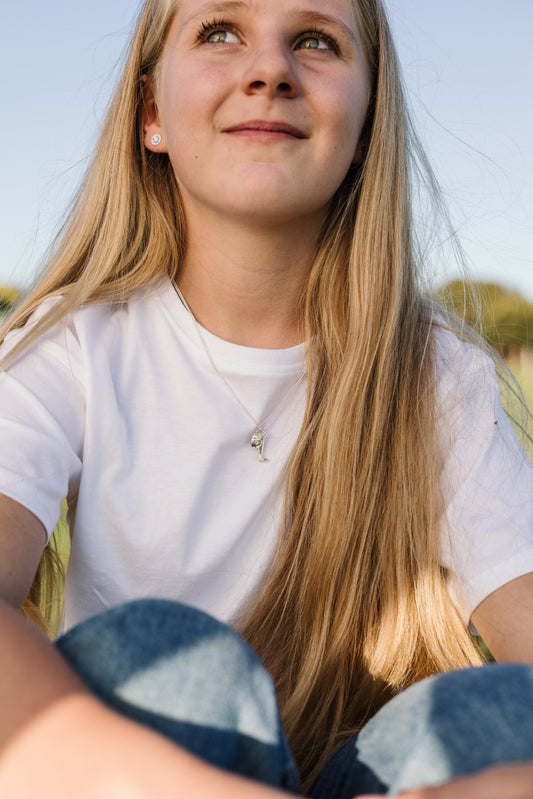 Argentium Silver 3D Cast Tall Boot Pendant on Sterling Silver Chain