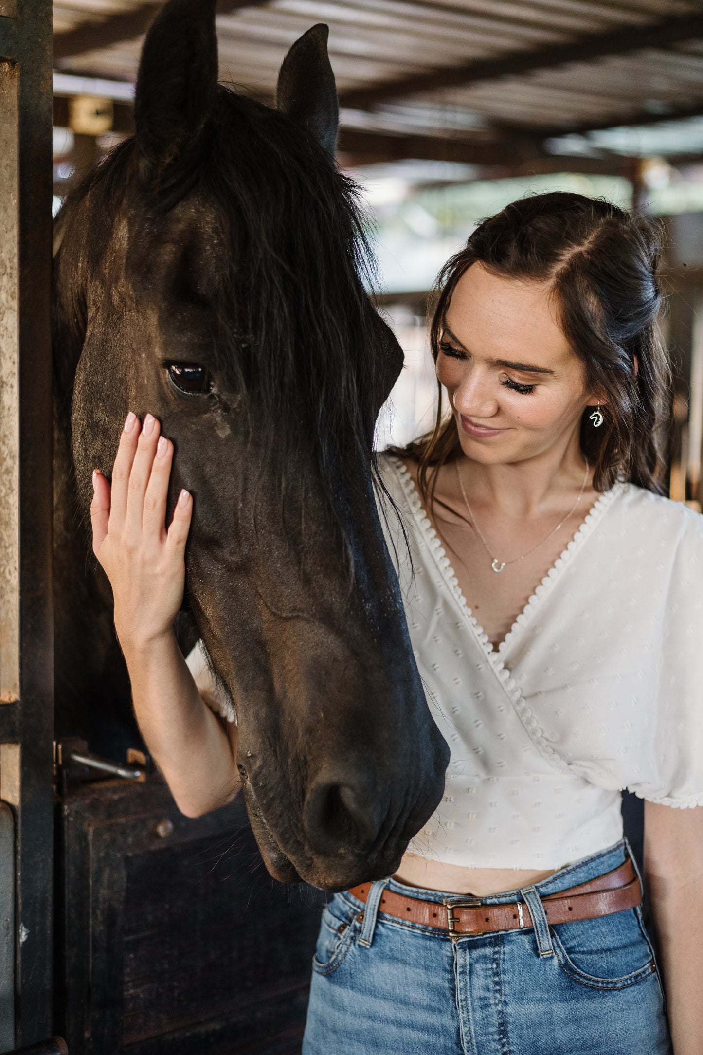 Argentium Silver Horseshoe Pendant with Sterling Silver Chain