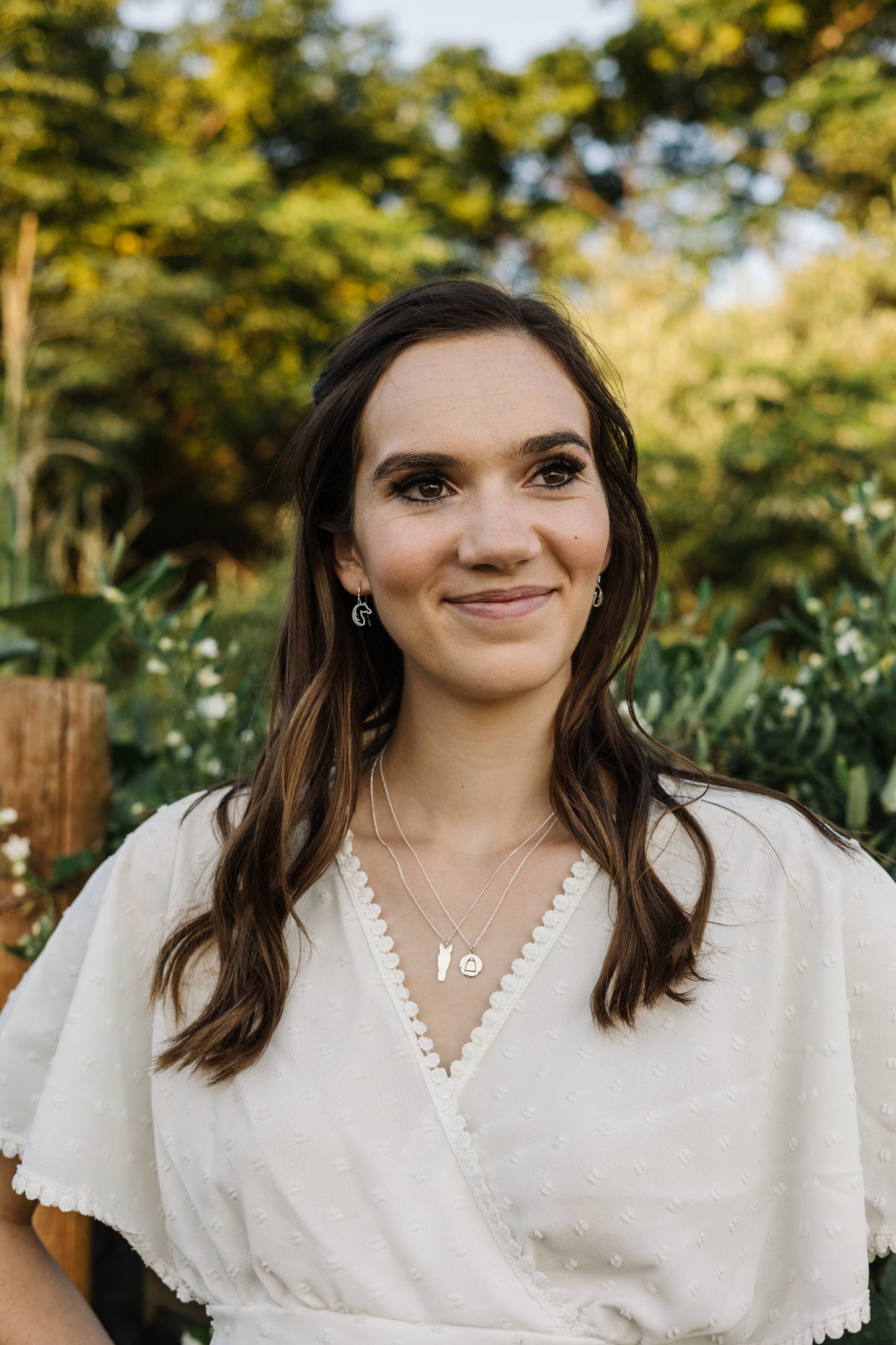 Argentium Silver Flat Horse Face Pendant (Customizable) with Sterling Silver Chain