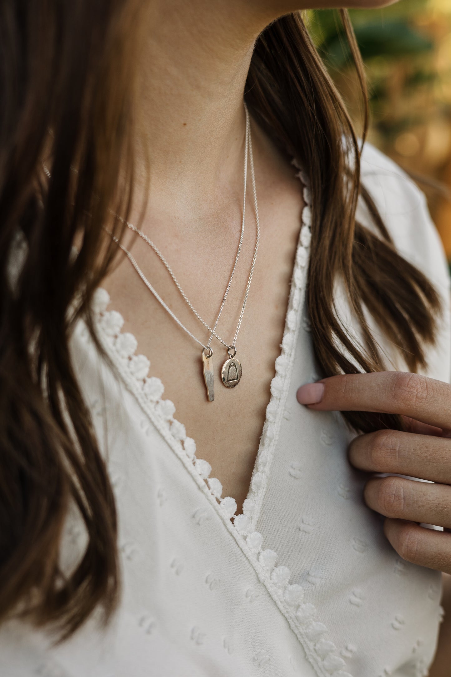 Argentium Silver Flat Horse Face Pendant (Customizable) with Sterling Silver Chain
